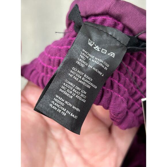 NWT Soncy Womens Purple Tencel Elastic Waist Wide Leg Harem Pants Sz 26 - Picture 6 of 12